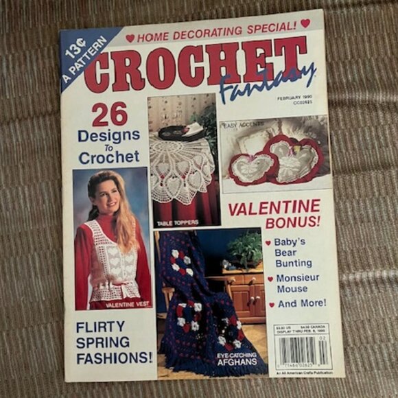 2/$35 Crochet Fantasy Home Decorating Special Vol 9 No 2 February 1990 Vintage - Picture 1 of 6